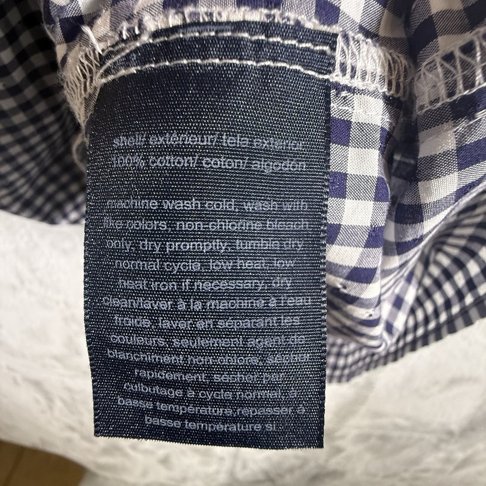 Tommy Hilfiger Checkered Dress‎ Navy & White Size Small Petite Beach Spring - Picture 7 of 11